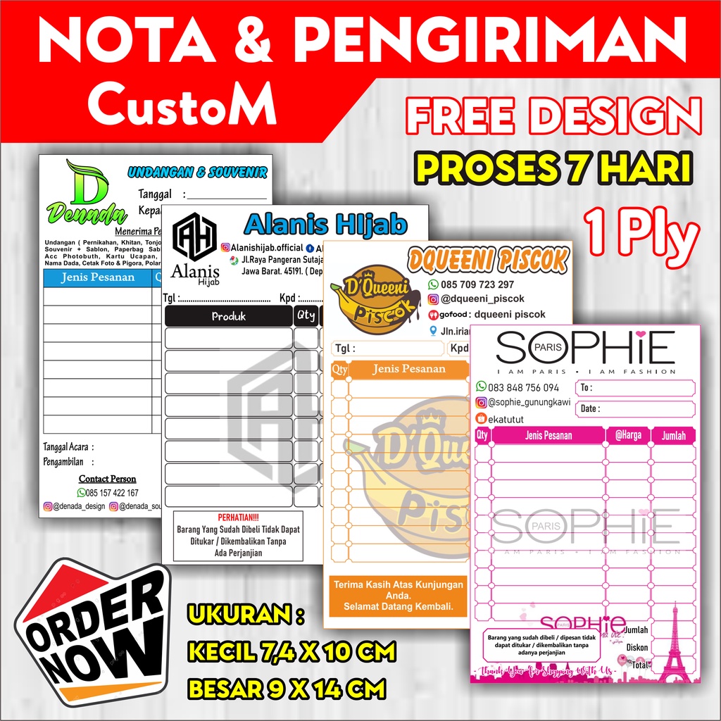 

Nota dan pengiriman custom 1ply