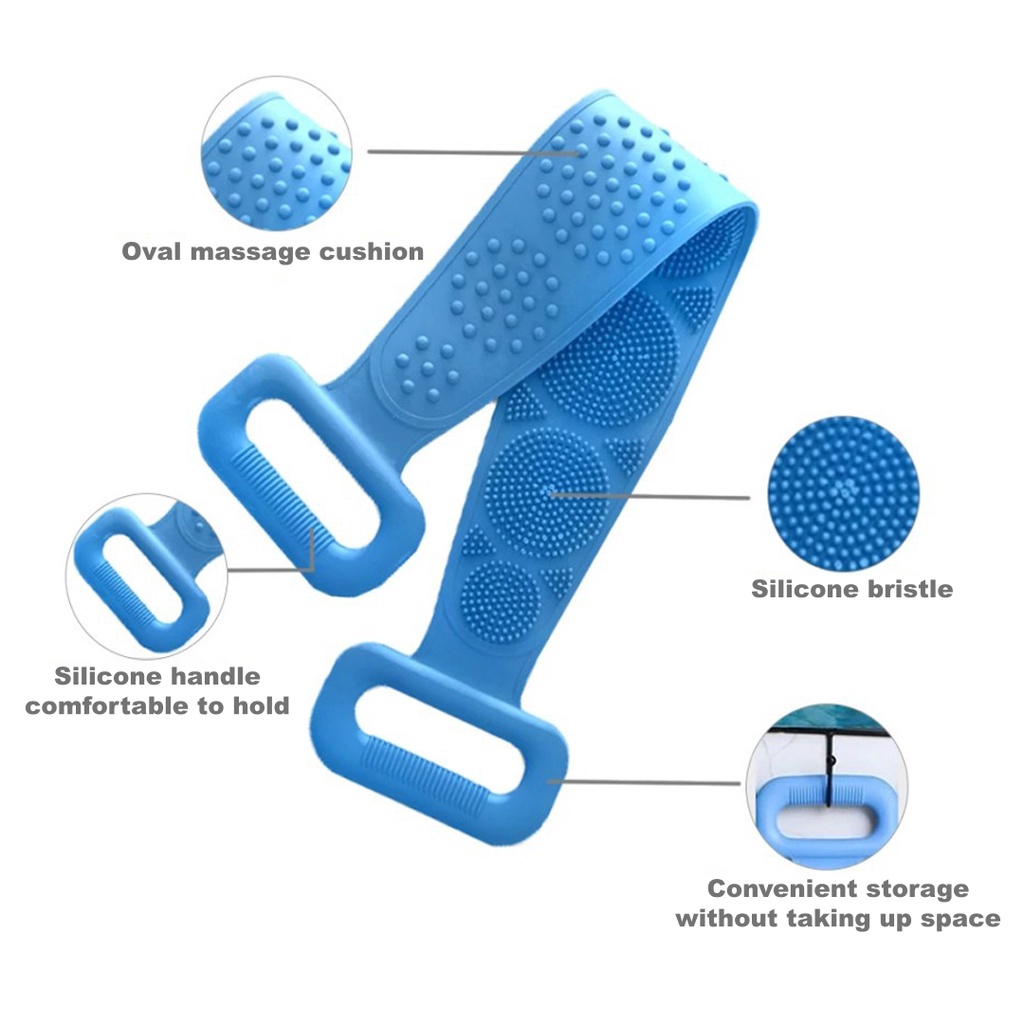 ❤️GTB❤️ Sikat Punggung Badan Silicone Scrubber Sponge Mandi Alat Gosok Pembersih Daki Silikon 2 Sisi Karet R638