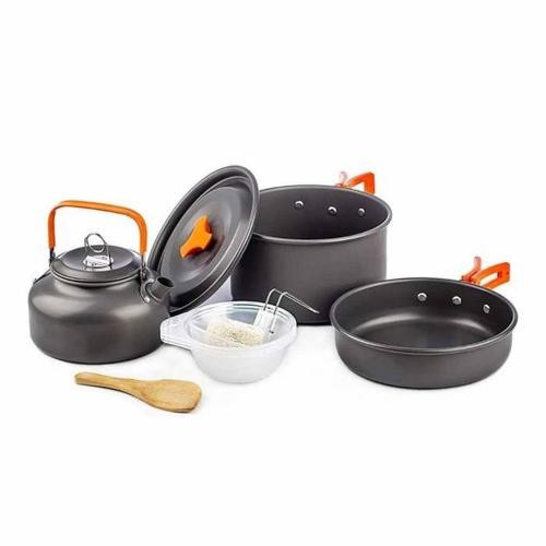 paket hemat nesting cooking set ds 308 dan kompor kotak camping