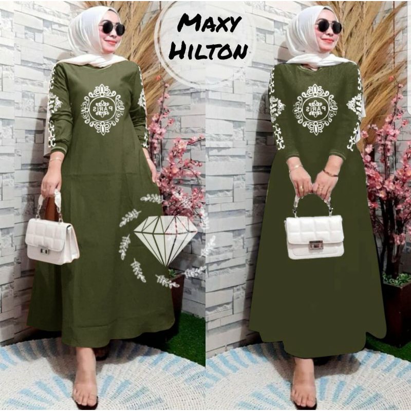 MAXY HILTON, BABYTERRY PREMIUM, GAMIS HIJAB MUSLIM, MAXY DRESS