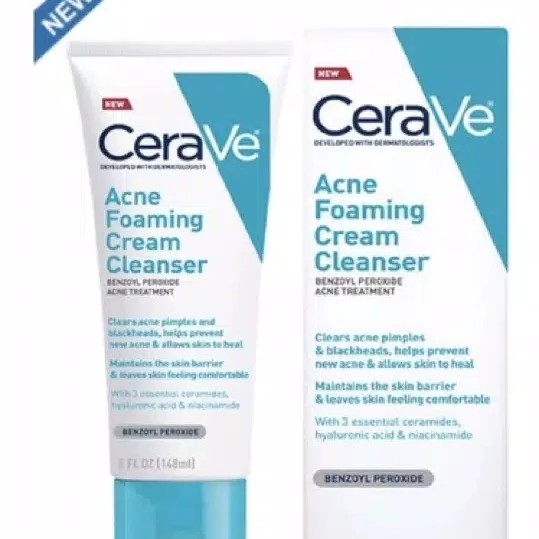 Cerave Acne Foaming Cream Cleanser with Benzoyl Peroxide