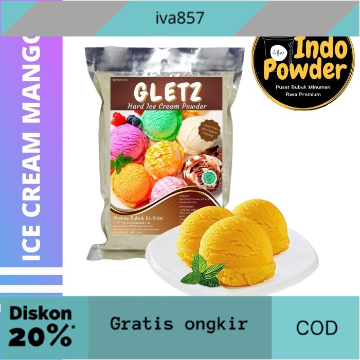 

PROMO HARD ICE CREAM MANGGA 1Kg - Bubuk Es Krim MANGGA GRATIS ONGKIR