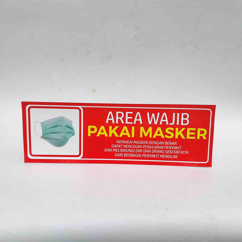 Stiker Wajib Pakai Masker, Stiker Anjuran Wajib Pakai Masker