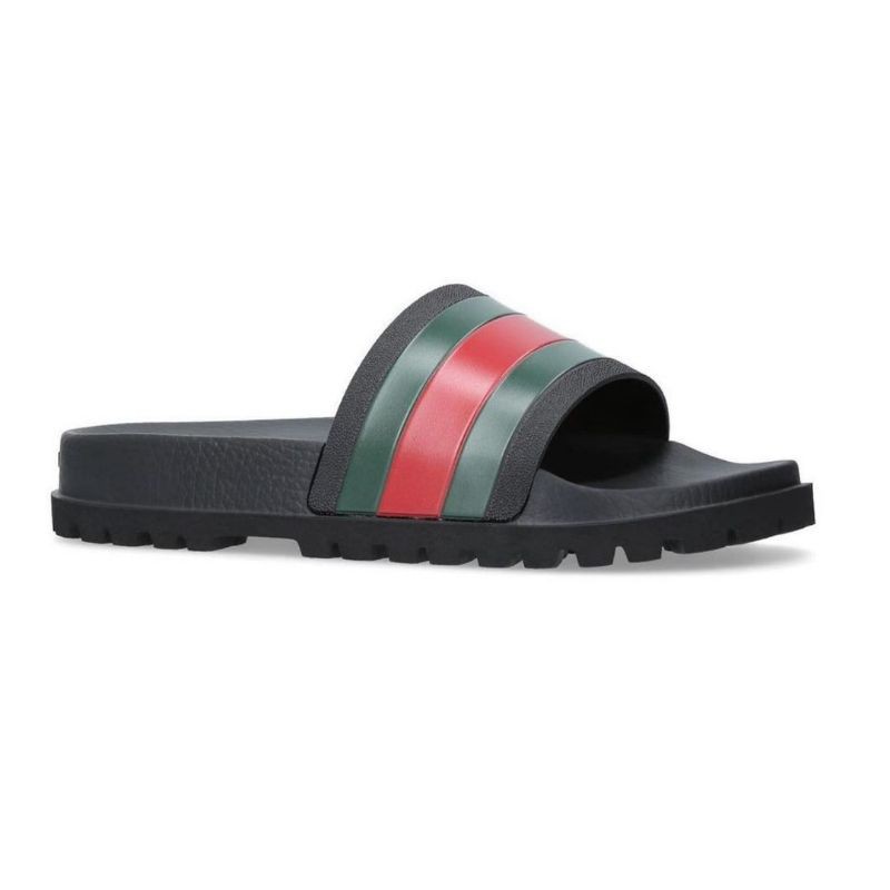 Sandal Gucci Sendal Sandal Pria Gucci Pursuit Track Black