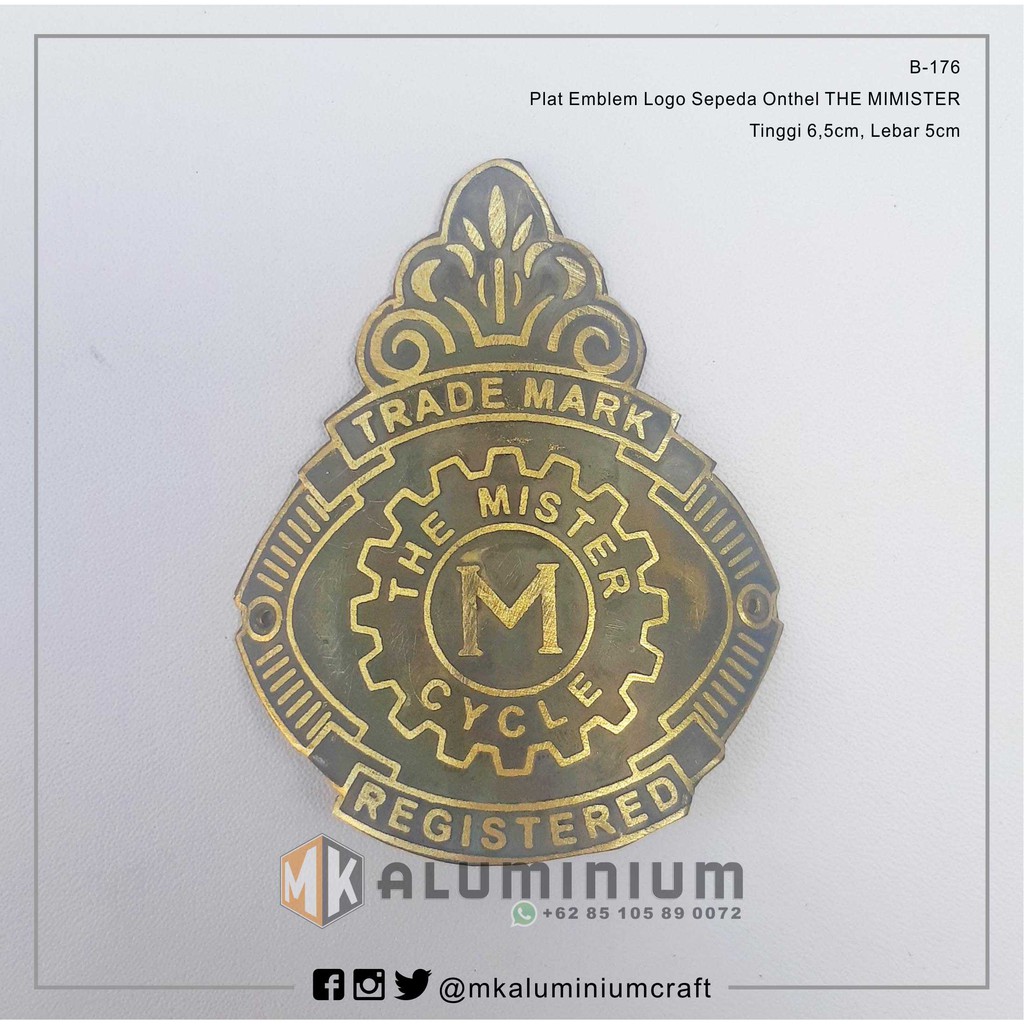 THE MISTER - Plat Emblem Logo Sepeda Ontel Jawa Merk The Mister - B176 - MK Aluminium