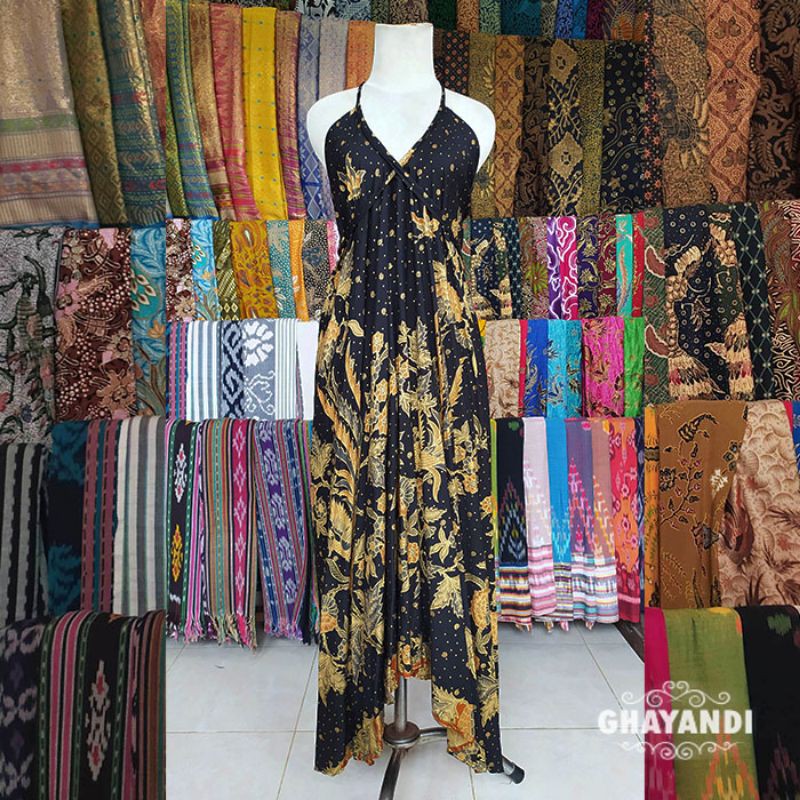 Dress Piramid Panjang Wanita Motif Batik Kekinian / Dress Seksi / Dress Party Bali