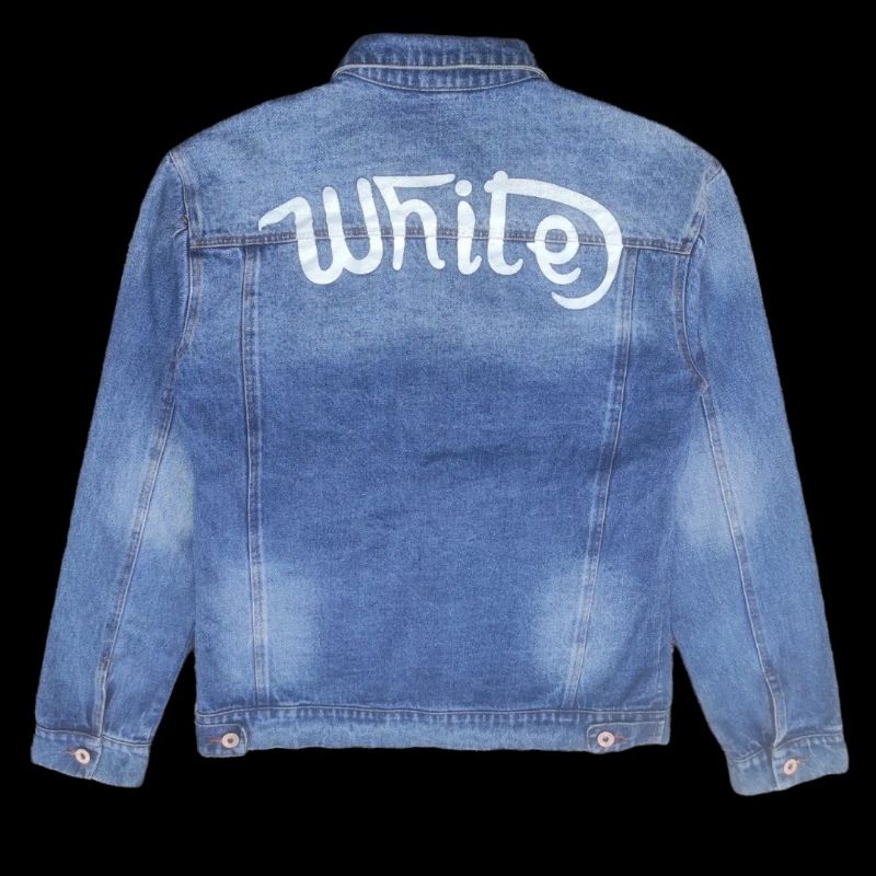 JAKET BOXY Y2K DENIM BIRU TRUCKER JEANS JACKET OFF WHITE NON SELVEDGE BLANKET SHERPA CORDUROY ACTIVE