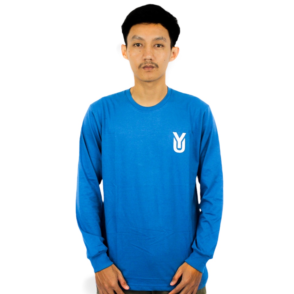 Youbee Limited - Longsleeve Cartoon | T-Shirt Pria | Kaos Pria | CATT BLUE