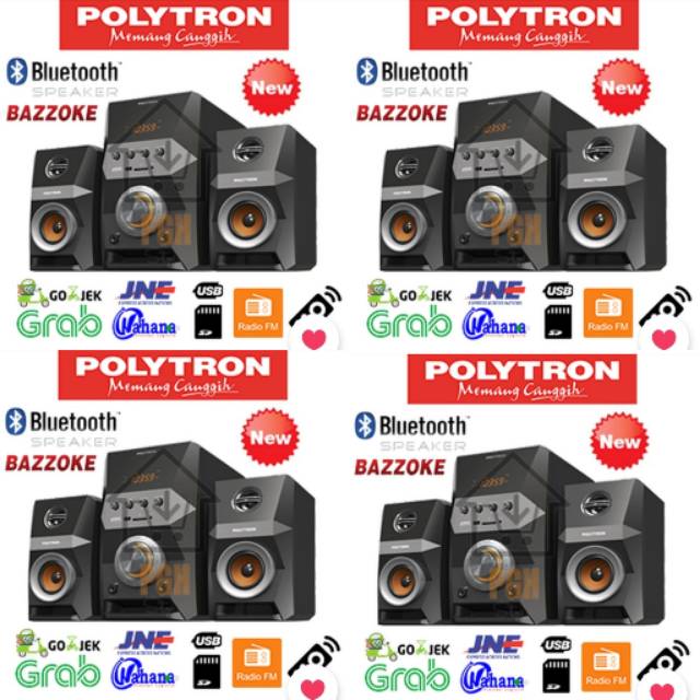 POLYTRON PMA 9502 SPEAKER MULTIMEDIA BLUETOOTH RADIO USB MP3 REMOTE AUX KHUSUS CIREBON KOTA
