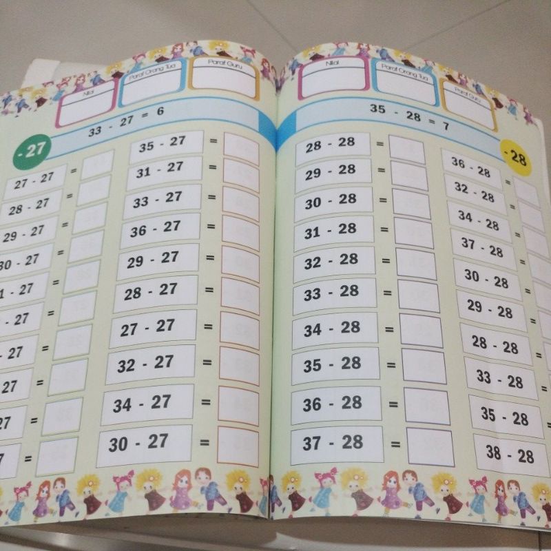 buku pintar berhitung pengurangan 32 halaman 19x27cm