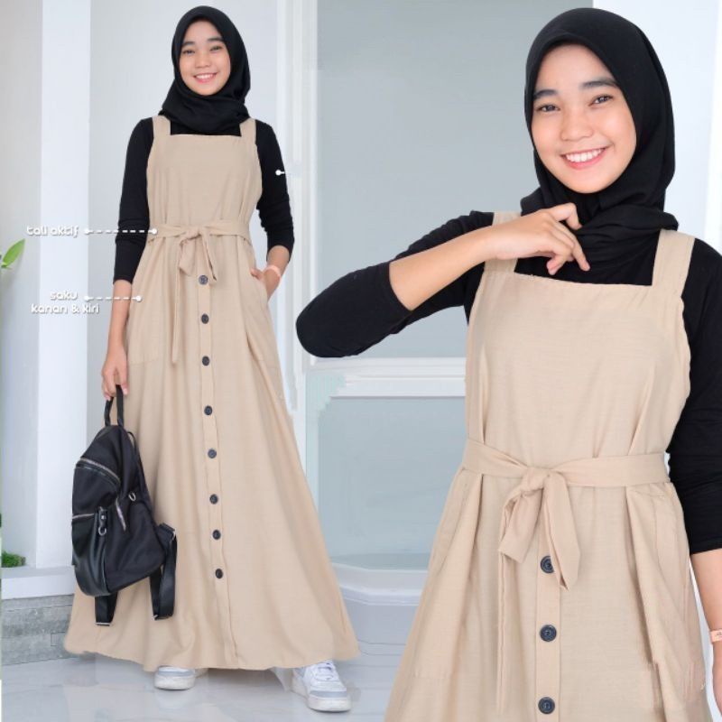 Gamis Remaja Anak Tanggung MAYORA Set Inner + Outer Produk BUTIK MIKAYLA