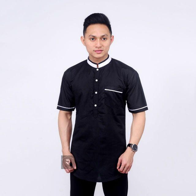 DT OLLSHOP - Baju Koko Pria Lengan Pendek / Baju Kurta Muslim Cowok