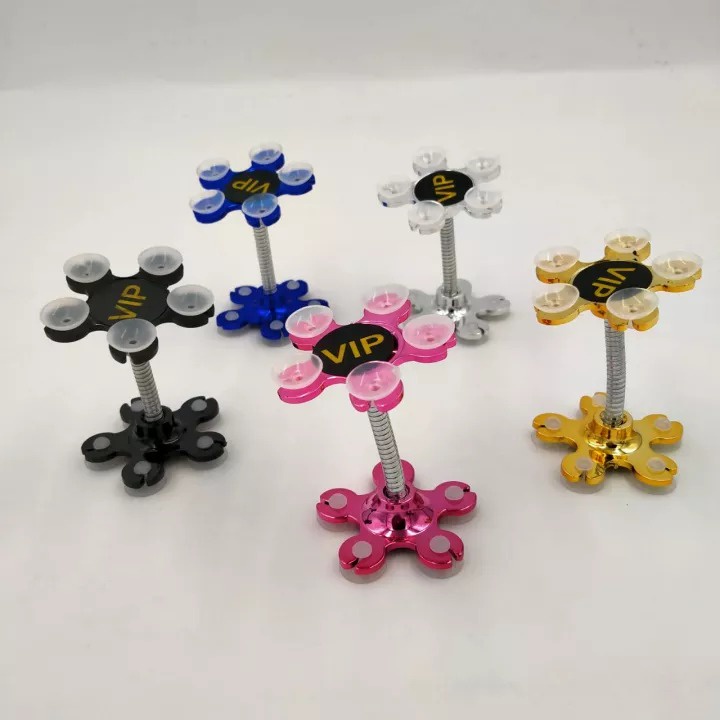 Gecko Car Holder Bunga Holder Gurita Besi Bentuk Bunga Holder HP Bentuk Bunga LUCU  - Flower Stand Phone Holder 360 Degree Stick RIng Flexible - Holder Hp Universal