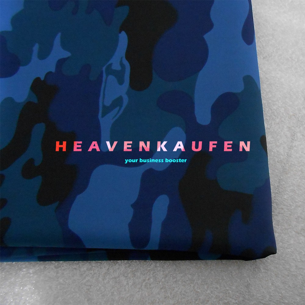 Bahan Kain Jaket Micro / Mikro NS Water Repellent Motif Biru Army Meteran