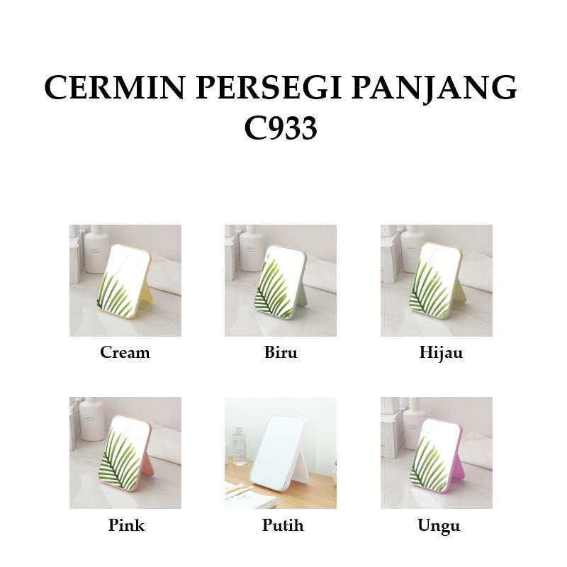 Grosir - C933 Kaca Rias Bentuk Persegi Panjang / Cermin Make Up / Portable Beauty Mirror / Cermin