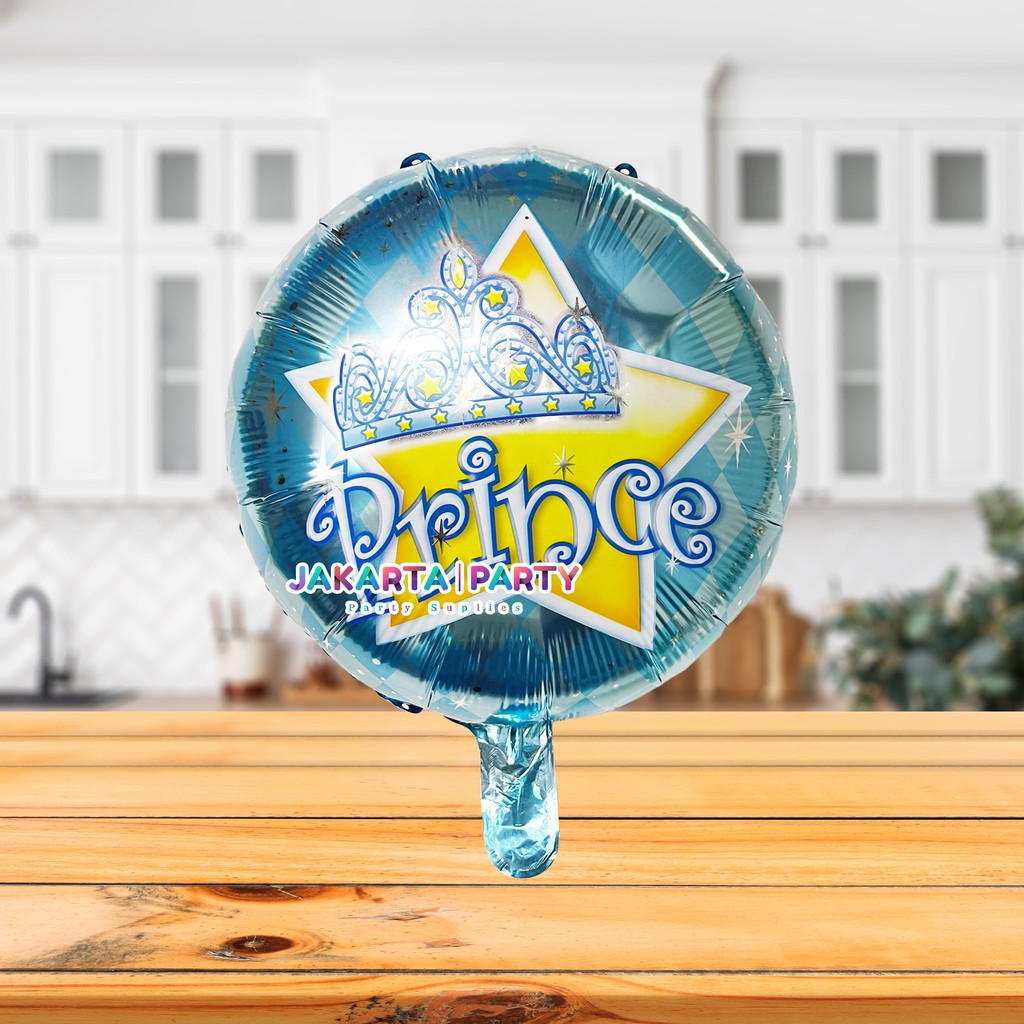 Balon Foil Bulat Prince Biru / Balon Foil Bulat / Balon Foil Bulat