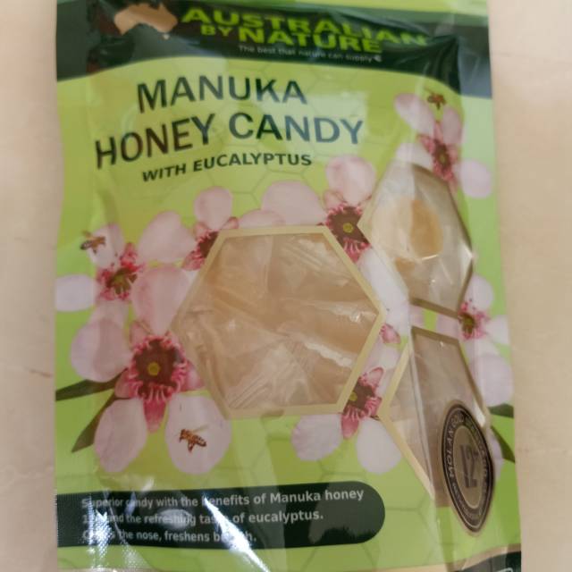 

Manuka Honey NPA 12 MGO 400 with eucalyptus Candy isi 30 permen Madu dengan rasa kayu putih