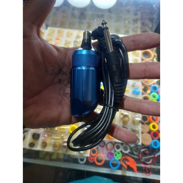 mesin rotary pen kecil biru. mesin tato machine tato mesin tattoo machine tattoo pen alat tato