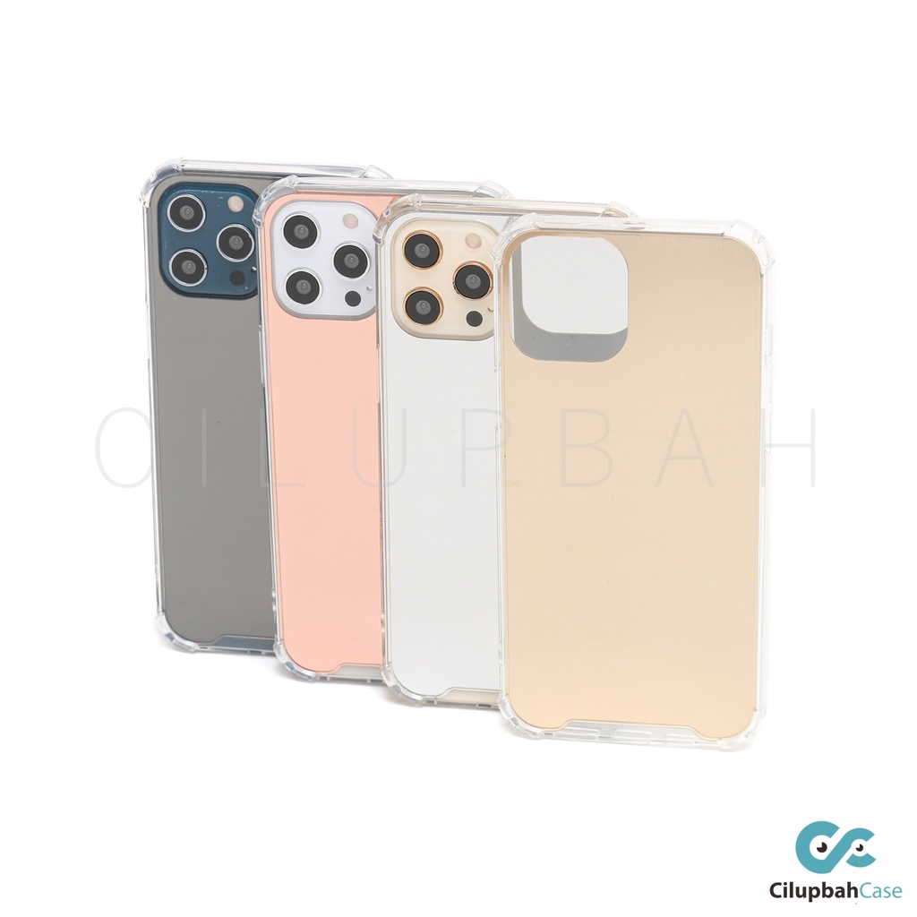 Soft Case Realme C1 C2 C3 C11 C12 C17 2 3 5 6 7 i PRO 8 C20 C2 - Mirror Anti Crack Anticrack Case Kaca Cermin