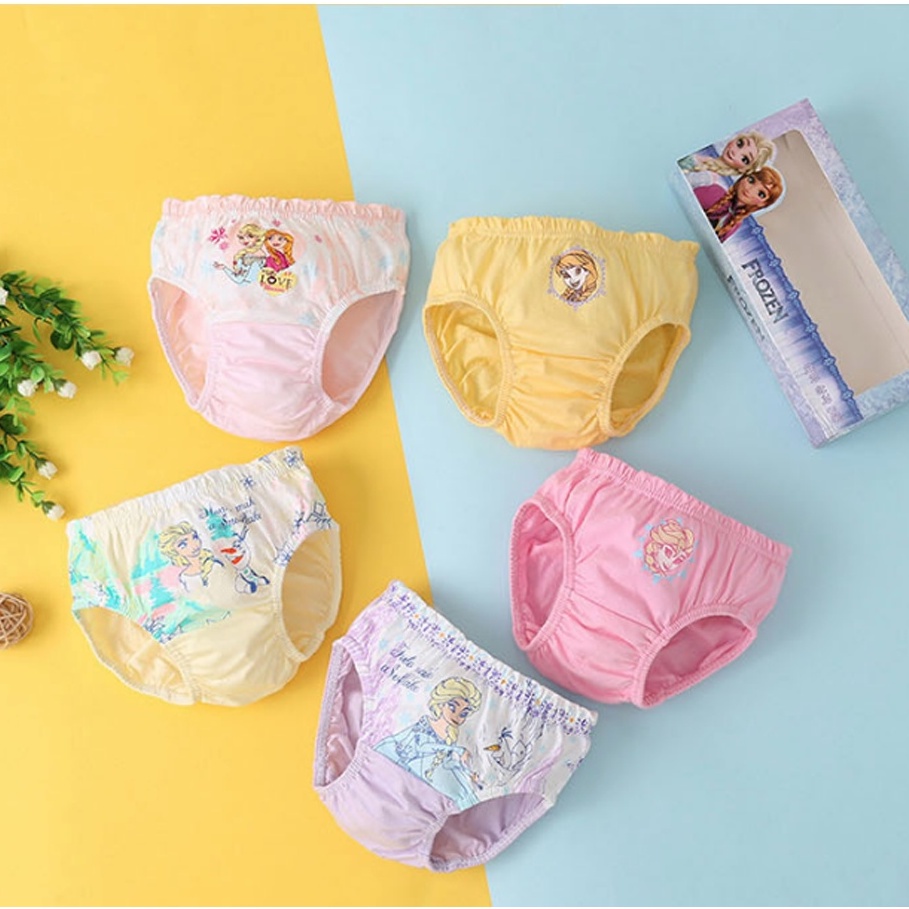 SET 5 Pcs Celana Dalam Anak Perempuan FROZEN Celana Dalam Kolor Anak dengan Box Kolor Anak Perempuan Import