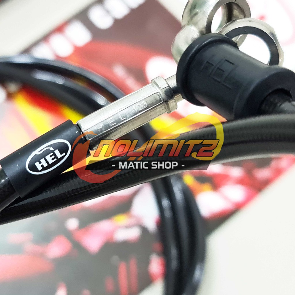 Selang Rem Racing HEL Infinit Carbon NON ABS Depan Belakang NMAX