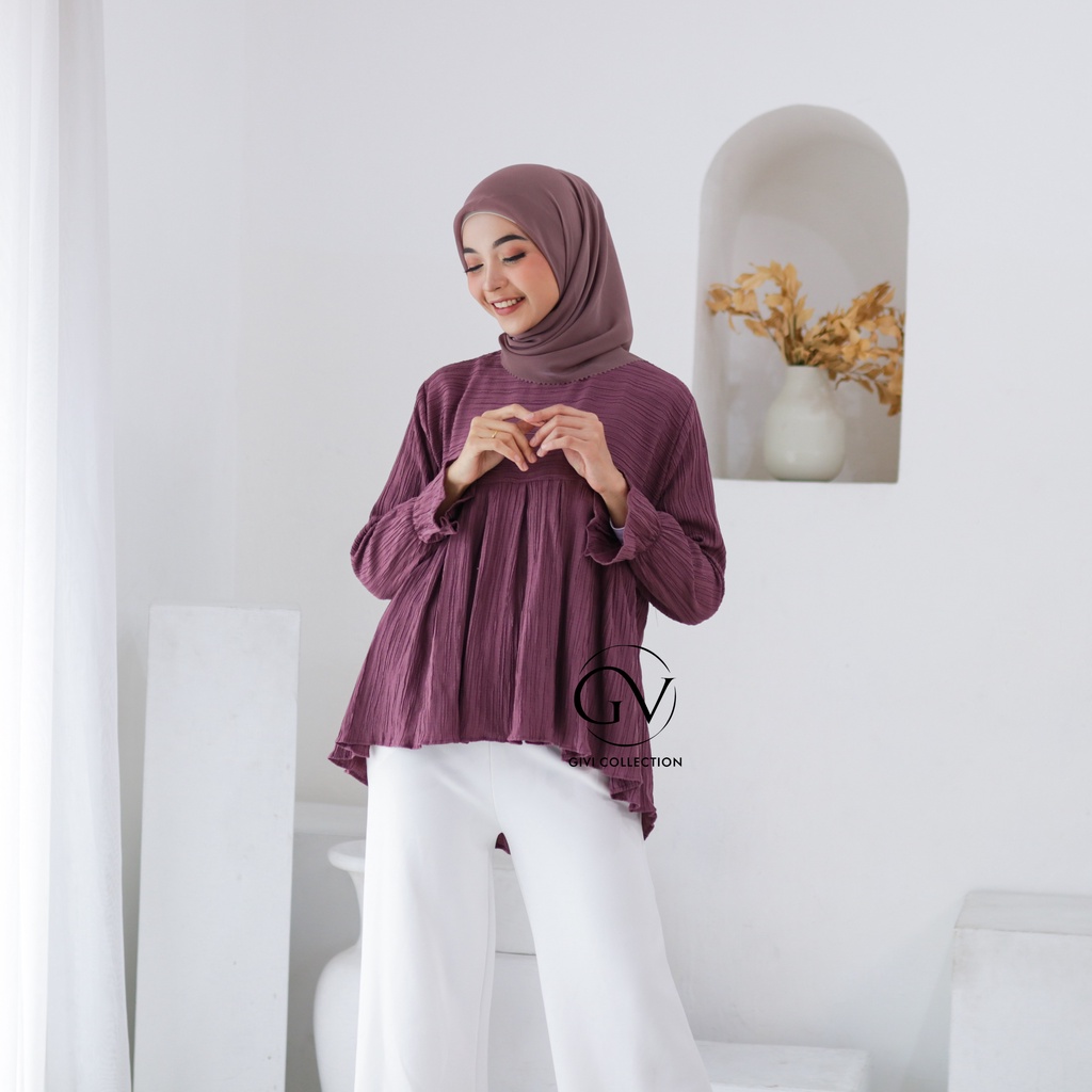 Emely top blouse | atasan wanita Lady crush | baju wanita terbaru