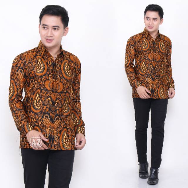 Kemeja Batik Fasion Pria  Seragam Kantor  M L XL Shopee 