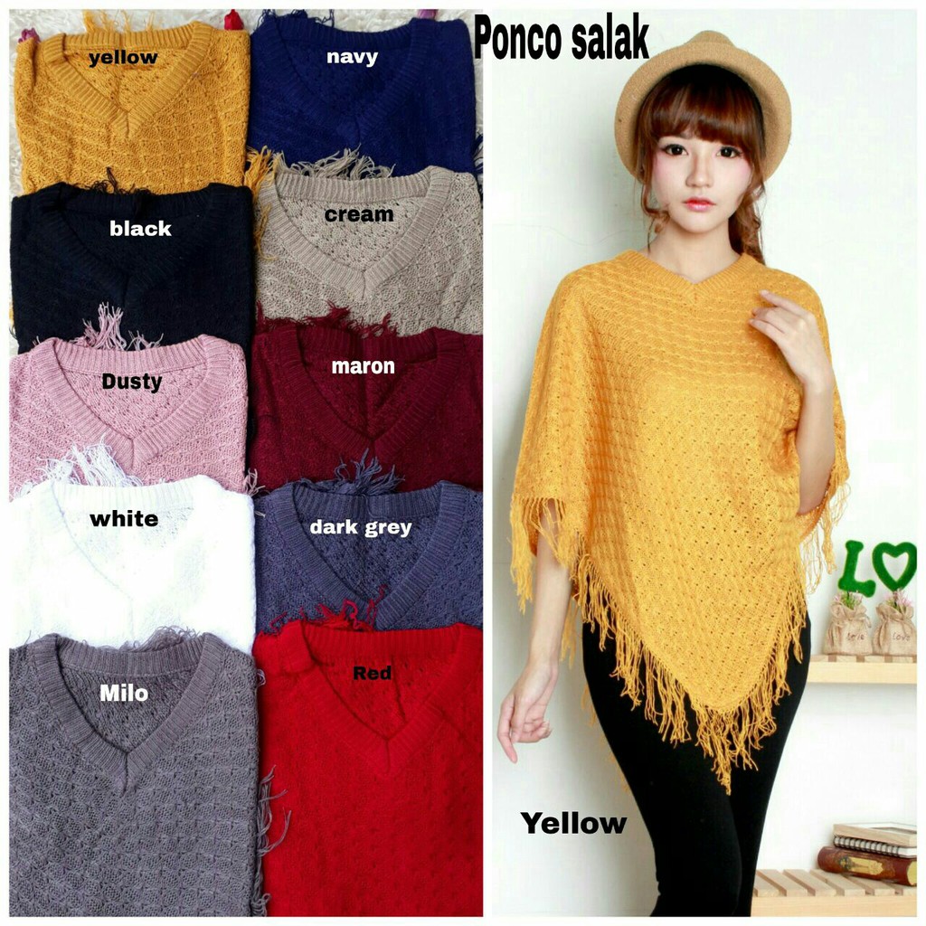 QFS PONCO SALAK / FIT TO XL / RAJUT / BEST QUALITY