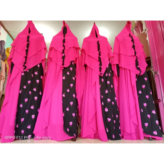 Gamis tulip buka tutup