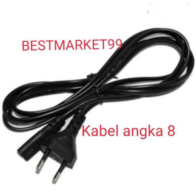 Kabel power angka 8  1.5 mtr.  kwalitas bagus..