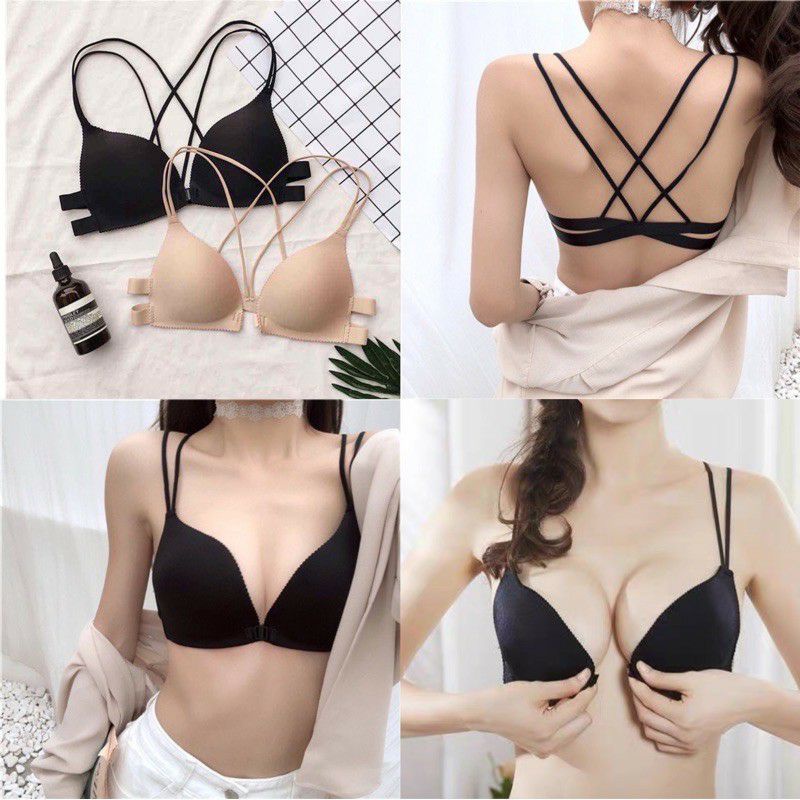 Bra BH Seamless Kancing Depan Berbusa Tipis Lembut Tanpa Kawat