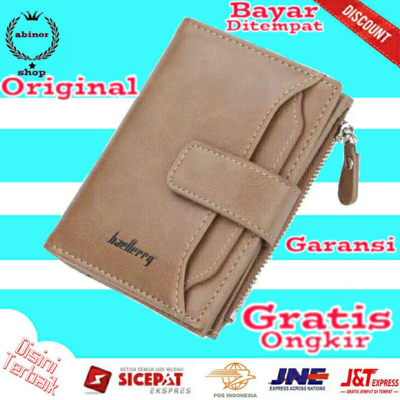 Dompet lipat Pria cowok cowo laki laki BAELLERRY ORIGINAL ORI terbaru kulit import anti air JA 152
