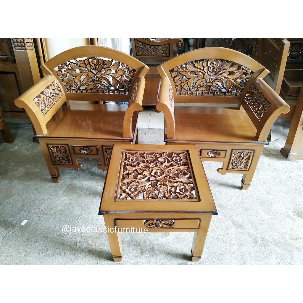 KURSI TERAS KARTINI / TERAS UKIR JATI / TERAS KAYU JATI / TERAS MINIMALIS