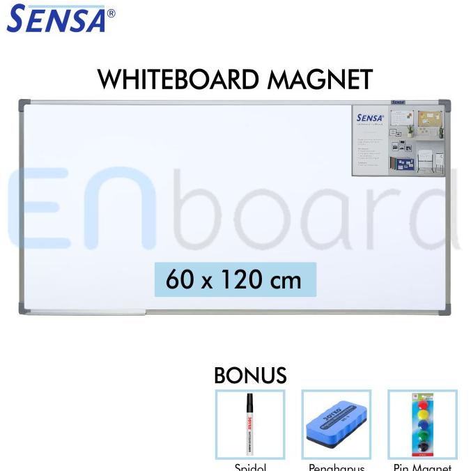 

Papan Tulis Whiteboard Gantung Magnet Single Face Sensa 60 x 120 cm