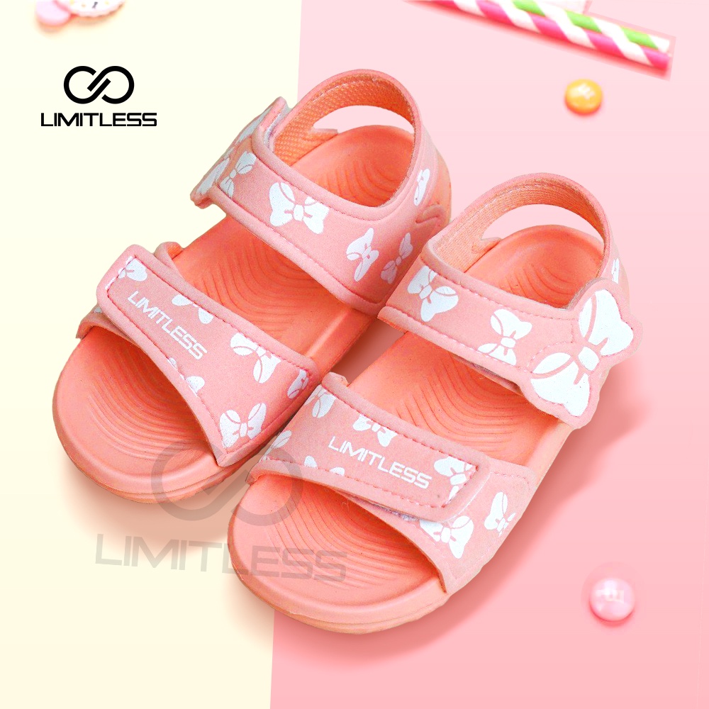 Sandal Anak Cewek Motif Kupu Kupu Cute Sendal Anak Perempuan Karakter Sepatu Sandal Anak Tali Belakang Ringan Nyaman