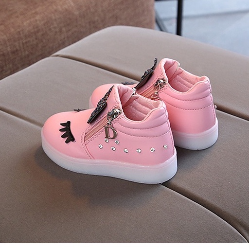 LED2-Sepatu Lampu Sneaker Anak Perempuan Mata Import