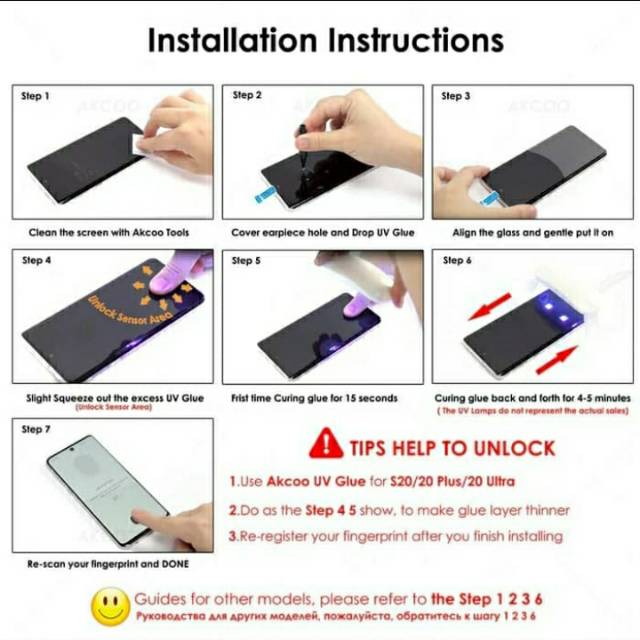 UV Curved 3D TemperedGlass Samsung Galaxy S6 S7 Edge S9 S8 S10 S20 Plus Ultra Note 8 9 10 Plus Cover