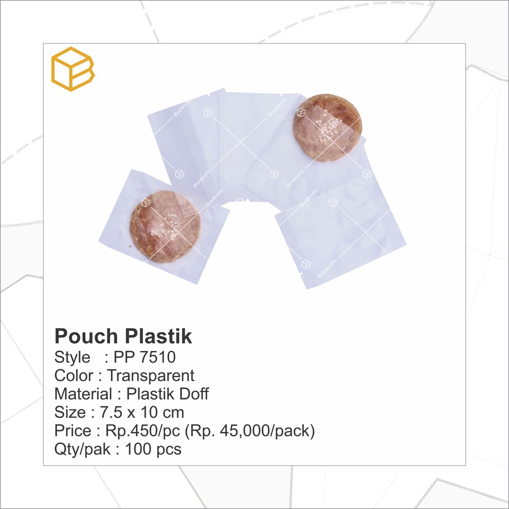 Pouch Cookie Plastik / Plastik Kue Polos Clear Doff / Packaging (100pc) | PP7510