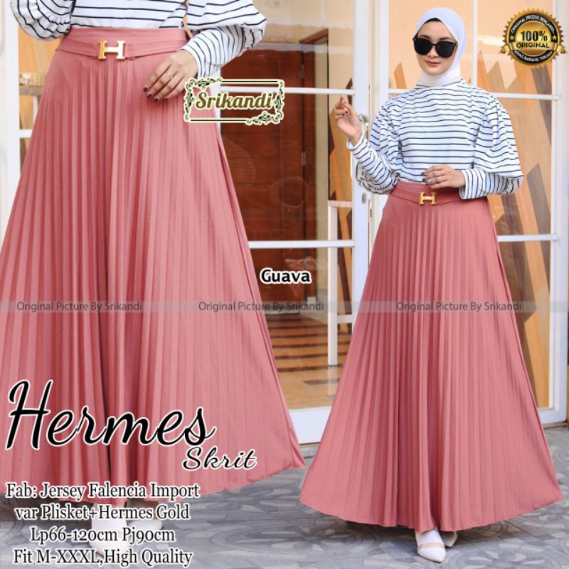 hermes skirt rok plisket by srikandi