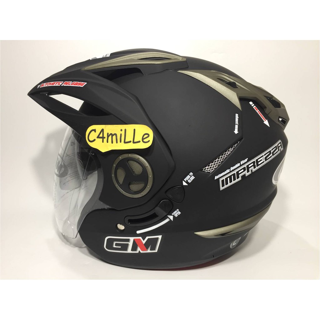  Helm GM New Imprezza double visor Hitam dop Shopee Indonesia