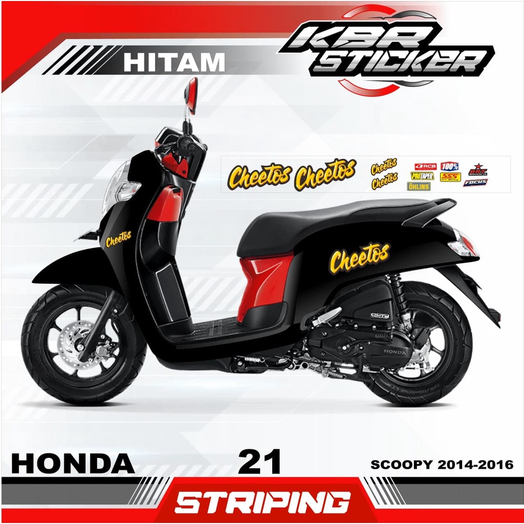 SCOOPY 2014-2016 stiker motor striping SCOOPY 2014-2016 motor honda motor sticker variasi Racing 21
