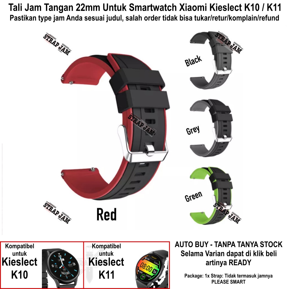 SSR Strap Xiaomi Kieslect K10 K11 - Tali Jam Tangan 22mm Rubber List Warna
