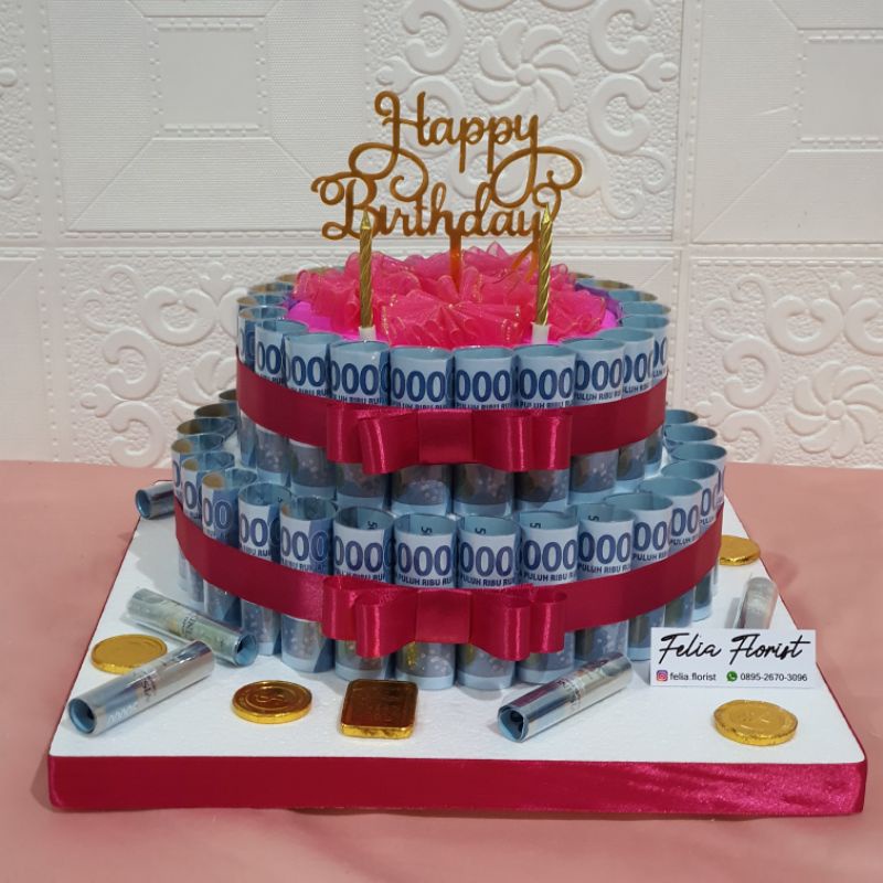 Birthday Cake Kado Ultah Anniversary Cake Hadiah Ulang Tahun Dummy Cake Kado Wisuda | Money Cake Kue