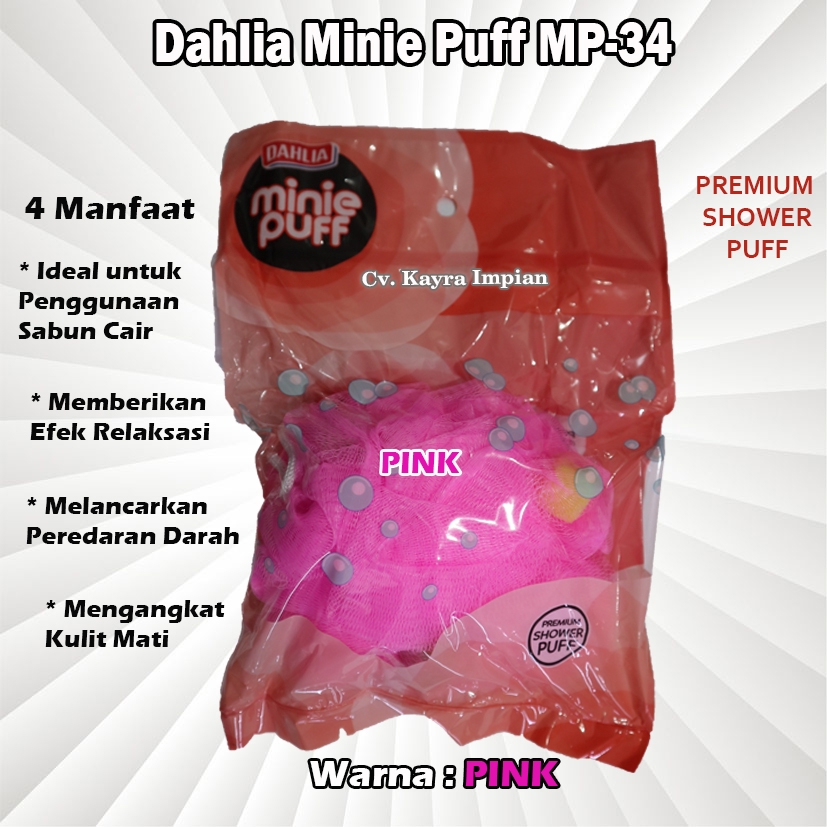 Dahlia Minie Puff MP-34 Spon Sabun Mandi Sponge Shower Minie Puff