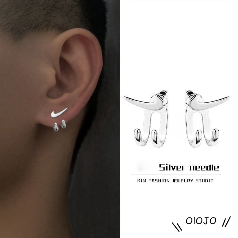 【COD】S925 Perak Anting Tindik/Tusuk/Piercing Ear Plug Telinga Korea Untuk Fashion Pria Dan Wanita