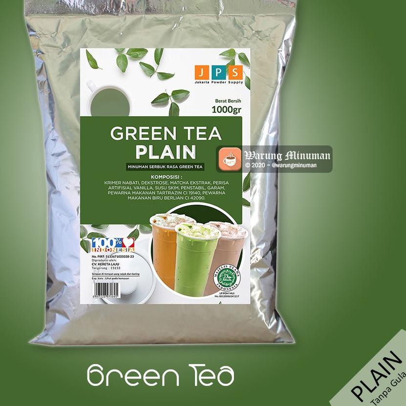 

PROMO 11.11 (qmt-491) Bubuk Minuman 1 kg Rasa Green Tea Teh Hijau - JPS Powder Plain Tanpa Gula Serb