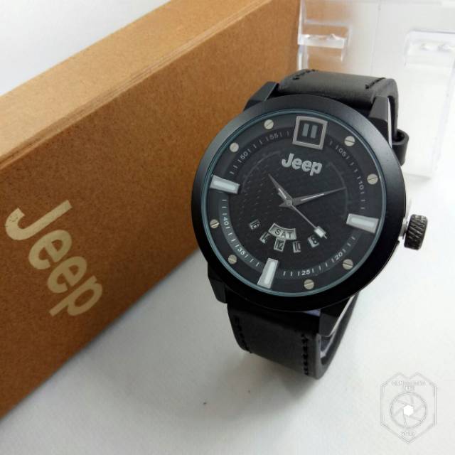 JAM TANGAN PRIA JEEP LEATHER KULIT JAM COWOK KEREN IMPORT MEWAH MAHAL