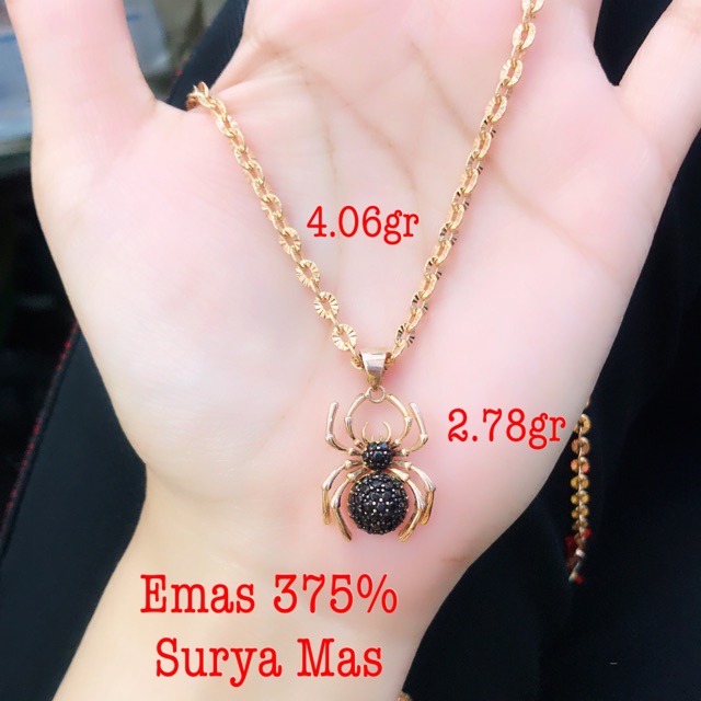 Kalung dan liontin emas 375%