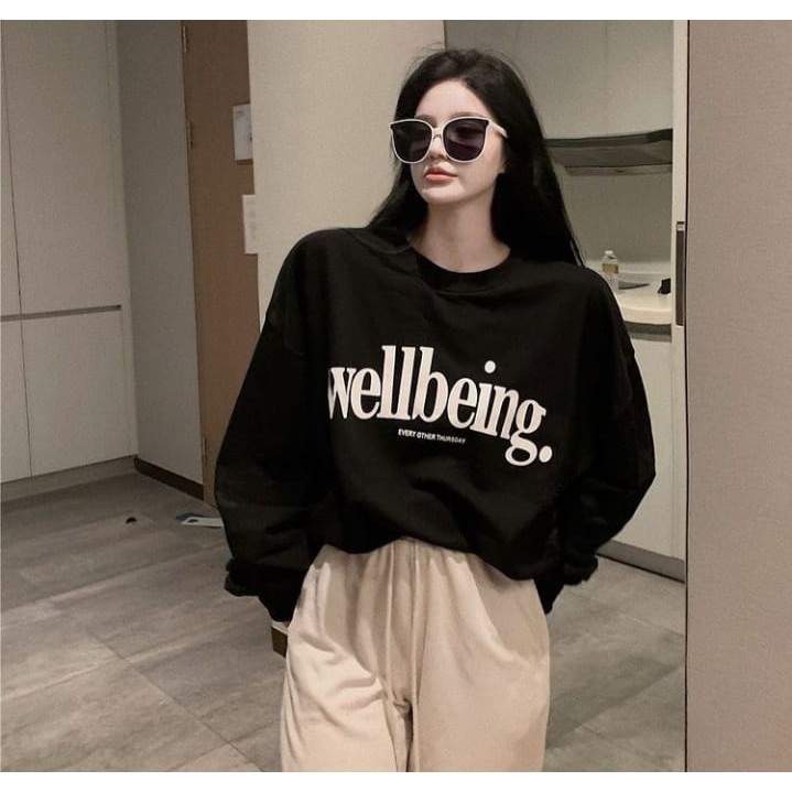 WELLBEING SWEATER OVERSIZE WANITA MURAH SWEATER KOREAN STYLE WANITA