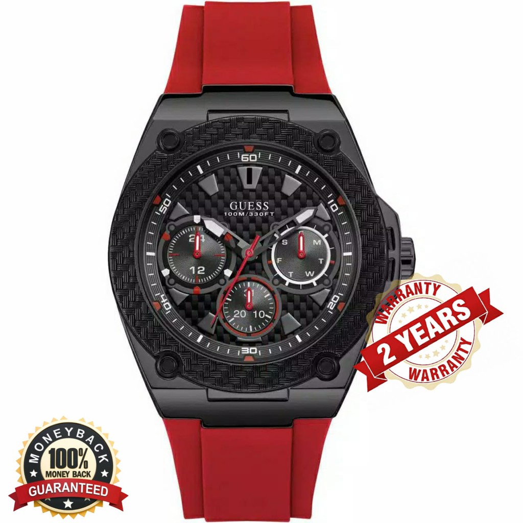 Guess W1049G6 Original Black Case Jam Tangan Pria